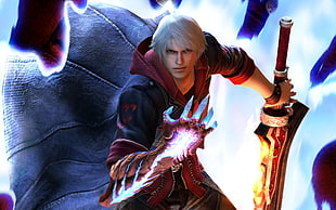 male animation character, Devil May Cry, Devil May Cry 4, video games, Nero (character) HD wallpaper