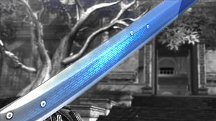 rectangular blue bar, Metal Gear Rising: Revengeance, Raiden, ninja robots, sword