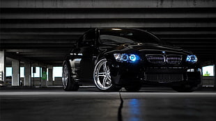 black BMW E90 M3 coupe, car