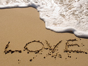 Love signage, beach