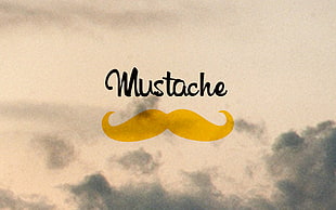 Mustache text photo HD wallpaper