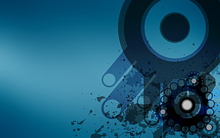 blue and black evil eye wallpaper, abstract, blue