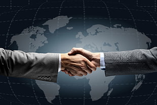 person shaking hands each other illustration HD wallpaper