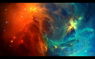 galaxy painting, space, TylerCreatesWorlds, space art, nebula HD wallpaper