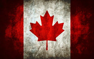 Canada flag, Canada, Canadian flag, red, flag