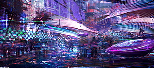artwork, digital art, city, futuristic HD wallpaper