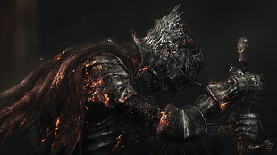 gray armored knight wallpaper, video games, video game characters, Dark Souls III, armor