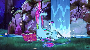 blue and pink unicorn illustration, Gravity Falls, unicorns