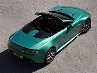 teal coupe car HD wallpaper