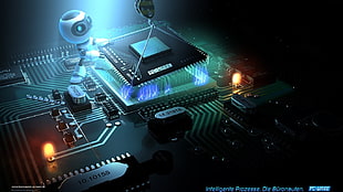 black computer processor illustration