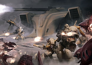 game application illustration, Warhammer 40,000, science fiction