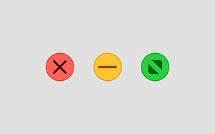 exit, minimize, and full screen logo, OS X