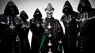six people wearing costumes HD wallpaper
