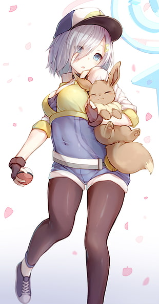 anime character holding Pokeball HD wallpaper