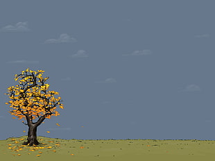 yellow leaf tree graphic art