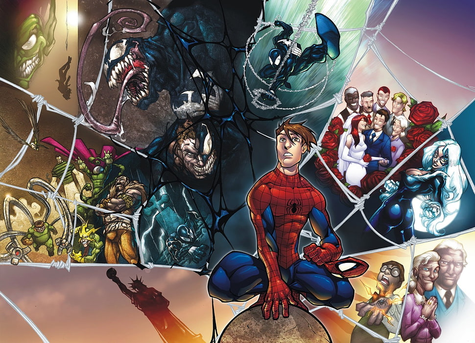 Marvel Spider-Man comic book, Spider-Man, Venom, Marvel Comics HD wallpaper