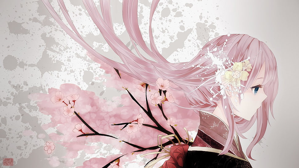 pink-haired female anime character illustration, anime, Vocaloid, Megurine Luka HD wallpaper