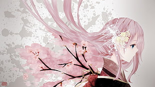 pink-haired female anime character illustration, anime, Vocaloid, Megurine Luka