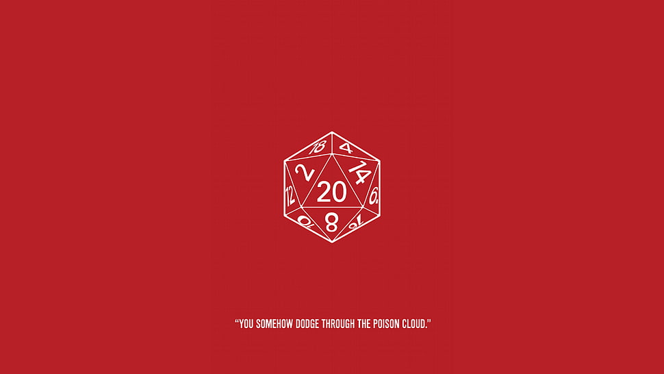 Dungeons and Dragons, humor, d20, red background HD wallpaper