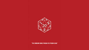 Dungeons and Dragons, humor, d20, red background