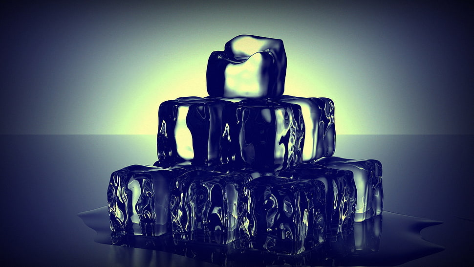 ice cubes, ice cubes, cube, blue, white HD wallpaper