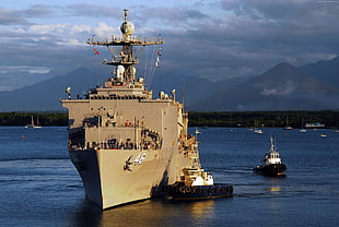 naval ship on ocean