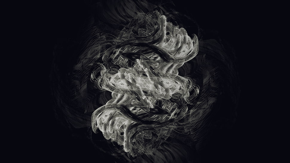 gray and black smoke illustration, digital art, dark HD wallpaper