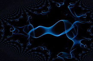 blue spiral smoke digital wallpaper