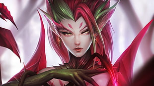 red haired female character illustration, League of Legends, Zyra