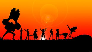 silhouette of persons during golden hour