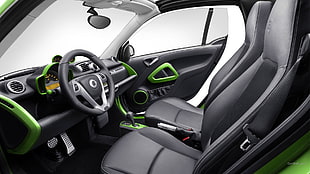black and gray steering wheel, car, Smart Brabus, electric car, Brabus