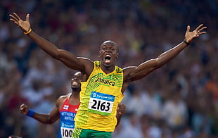 Usain Bolt, men, athletes, muscles