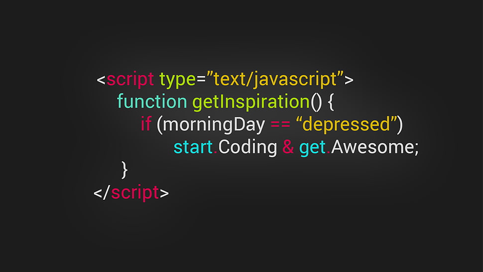 text on black background, JavaScript, web development HD wallpaper