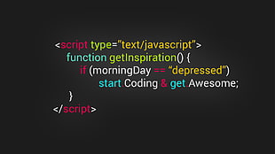 text on black background, JavaScript, web development
