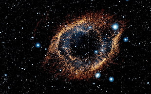 brown and blue nebula wallpaper, space, nebula, universe, stars