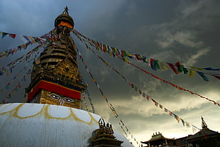 brown commercial building, Nepal, temple, Buddha