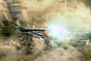 brown battle tank digital painting, science fiction, tank, Warhammer 40,000