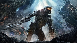 game character illustration, Master Chief, Halo, video games
