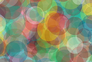 white, yellow, and red circles digital wallpaper