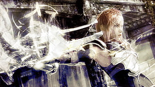 blonde haired female anime character digital wallpaper, Final Fantasy XIII, Claire Farron, video games