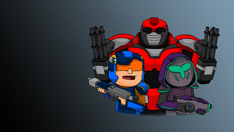 three characters holding rifles illustration, Planetside 2, video games HD wallpaper
