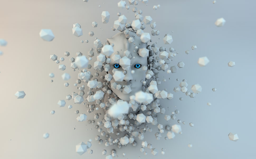 3D face with rubble HD wallpaper