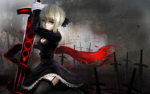 female anime character wallpaper, Saber Alter, Fate Series