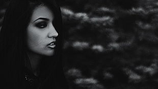 grayscale photography of woman HD wallpaper