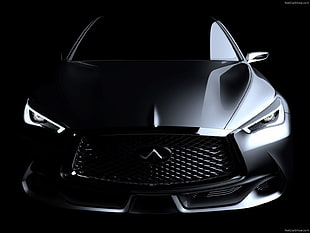 black and white Honda car, Infiniti, 2015 Infiniti Q60 Coupe, twin-turbo, concept cars