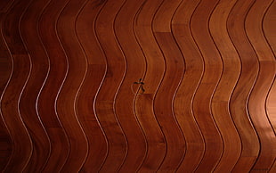brown wooden Apple wallpaper, Apple Inc., wooden surface, logo, waves