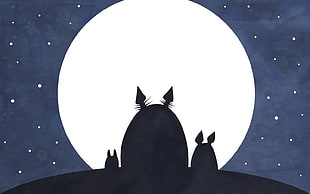 silhouette totoro digital wallpaper, My Neighbor Totoro, Studio Ghibli, anime HD wallpaper