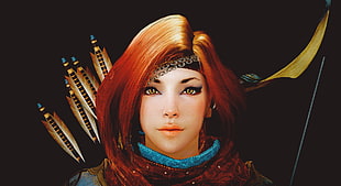 female archer illustration, video games, Black Desert, yellow eyes HD wallpaper