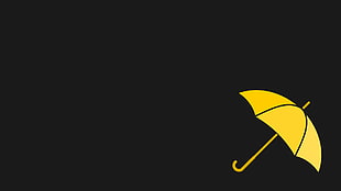 black and yellow Nike logo, How I Met Your Mother, umbrella, Yellow Umbrella, Ted Mosby