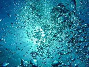 bubble deep water photography HD wallpaper